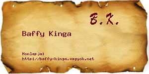 Baffy Kinga névjegykártya