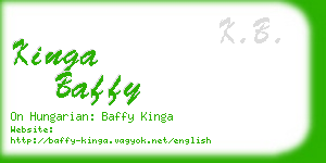 kinga baffy business card